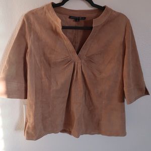 Lafayette 148 New York Suede Leather Top